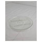 Clear Glass Ribbed Serving Plate