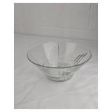 Clear Glass Art Deco Style Serving Bowl