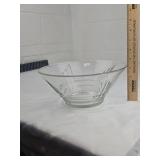 Clear Glass Art Deco Style Serving Bowl