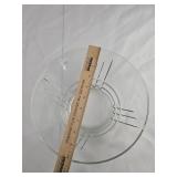 Clear Glass Art Deco Style Serving Bowl