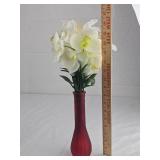 Red Glass Bud Vase