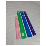 Colorful 12-inch Plastic Rulers Set