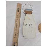Decorative Wooden Wall Hangings Set - Milk Bottle, Heart & Stars