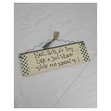 Decorative Workshop Sign with Checkered Border