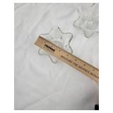 Star glass candle stick holders, set of three