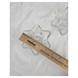 Star glass candle stick holders, set of three