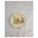 Hand Painted Log Cabin Decorative Plate