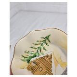 Hand Painted Log Cabin Decorative Plate