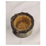 Black Bear Tree Bark Candle Holder