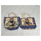 Teddy Bear Apple Pie Small Tote Bag X2