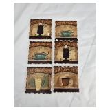 Coffee Theme Ceramic Coaster Set