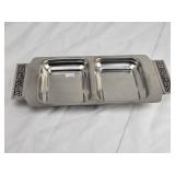 Decorative Stainless Steel Double Serving Tray