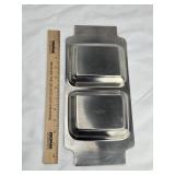Decorative Stainless Steel Double Serving Tray