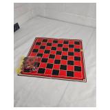 Classic Red and Black Checkerboard Game Set