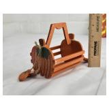 Halloween Decor Set - Trick or Treat Sign with Wooden Pumpkin Basket