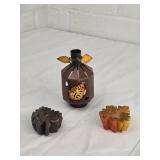 Fall Leaf Metal Lantern with Candle Holders