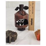 Fall Leaf Metal Lantern with Candle Holders