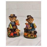 Harvest Bear Farmer Figurines