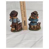 Harvest Bear Farmer Figurines