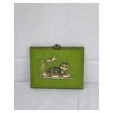 Green Wooden Turtle Wall Plaque