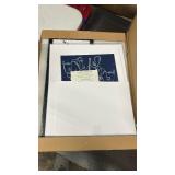 ArtbyHannah Framed Wall Art for Living Room, 6 Pieces Blue Wall Art with Abstract Color Blocks and Flowers for Wall Decor, Multi Sizes