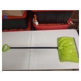 Suncast 18\" Combo Shovel with Wear Strip Lime: Winter Shovel for All Ages, Extended Handle, 18\" Blade, Vibrant Lime