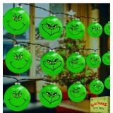 ZOSTA 10ft 20 LED Grinch Christmas Lights Battery Powered Green