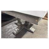 Yabeina 48in Square Dining Table - White Square Marble Top with Grey Wood Finish Base - Table measures 48in W x 48in L x 30in H. Retail:$1,299.99 *FULLY ASSEMBLED*