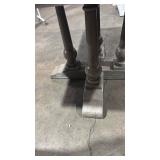 Yabeina 48in Square Dining Table - White Square Marble Top with Grey Wood Finish Base - Table measures 48in W x 48in L x 30in H. Retail:$1,299.99 *FULLY ASSEMBLED*