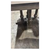 Yabeina 48in Square Dining Table - White Square Marble Top with Grey Wood Finish Base - Table measures 48in W x 48in L x 30in H. Retail:$1,299.99 *FULLY ASSEMBLED*