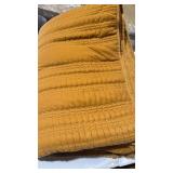 King Lofty Velvet Quilt Dark Gold - Threshold: Luxurious Polyester Fill, Machine Washable, OEKO-TEX Certified