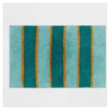 18\"x28\" Color Block Striped Bath Rug Dark Teal Green - Threshold
