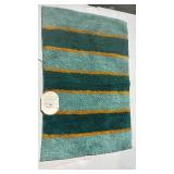 18\"x28\" Color Block Striped Bath Rug Dark Teal Green - Threshold
