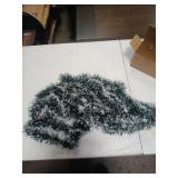 50 Feet Christmas Tinsel Garland, Metallic Twist Garland for Christmas Tree Xmas Indoor Decorations (Green White)