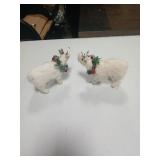 Large Set of 2 Sisal Reindeer Christmas Decor 17inch Christmas Deer Figurines Woodland Christmas Ornaments Decor Indoor Christmas Centerpiece Table Mantel Shelf Decorations