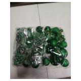 Sratte 94 Pcs Christmas Tree Decorations Set, Christmas Tree Ball Ornaments Glitter Poinsettia Flowers Decorations Glitter Berries Stems for Xmas Holiday Wedding(Green)