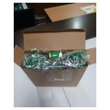 Sratte 94 Pcs Christmas Tree Decorations Set, Christmas Tree Ball Ornaments Glitter Poinsettia Flowers Decorations Glitter Berries Stems for Xmas Holiday Wedding(Green)