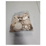 Wooden Ornaments â 100 pcs Ornament Decoration Kit for the Christmas Tree â Mini Wooden Decorations with Hanging Cords â Heart, Be