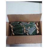 30Pcs Mini Christmas Tree Decor, Artificial Christmas Tree 5 Sizes,Mini Sisal Snow Frost Trees with Wooden Base for Christmas Decor Christmas Party Home Table Craft Decorations (A-Green/Silver)