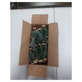 30Pcs Mini Christmas Tree Decor, Artificial Christmas Tree 5 Sizes,Mini Sisal Snow Frost Trees with Wooden Base for Christmas Decor Christmas Party Home Table Craft Decorations (A-Green/Silver)