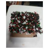 Christmas Snowflake Tinsel Garland, 26.25Ft Red Silver Green with Snowflake Chunky Glittery Holiday Hanging Tinsel Decorations for Christmas Wedding Birthday Party Supplies Home Decor