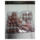100-Pack Various Shatterproof Christmas Balls, Christmas Decorative Ball Ornaments for Xmas Tree- Rose Gold