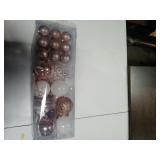 100-Pack Various Shatterproof Christmas Balls, Christmas Decorative Ball Ornaments for Xmas Tree- Rose Gold