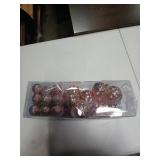 100-Pack Various Shatterproof Christmas Balls, Christmas Decorative Ball Ornaments for Xmas Tree- Rose Gold