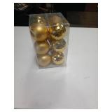 Gold Christmas Ball Ornaments Set - 12 Pack