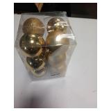Gold Christmas Ball Ornaments Set - 12 Pack