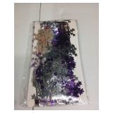 Snowflake Decorations (2 Pack)Purple & Silver Snowflake Foil Fringe Curtains Blue Purple Silver Frozen Winter Decorations Hanging Snowflakes Tinsel Streamers Winter Wonderland Party Decorations
