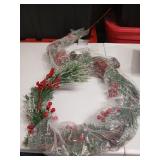 9FT Prelit Norfolk Pine Garland for Mantle, Real Touch Realistic Greenery Garlands for Table, Outdoor Indoor Xmas Holiday