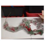9FT Prelit Norfolk Pine Garland for Mantle, Real Touch Realistic Greenery Garlands for Table, Outdoor Indoor Xmas Holiday