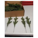 100 Pieces Christmas Pine Needles 10 inch Artificial Pine Branches Green Leaves Needle Garlands Pine Twigs Faux Cedar Branches Greenery DIY Accessories for Christmas Holiday Winter (Stylish Style)